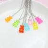 Handmade 11 Colors Candy Cartoon Bear Chokers Chain Necklaces Cute Jelly Pendant For Women&Girl Daily Jewelry Party Gifts