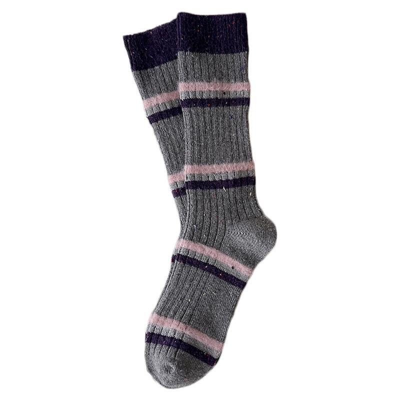 Wool Socks Children'S Stacking Socks Season Warm Thickened Retro Striped Stockings Tide Idea Yarn Tube Socks