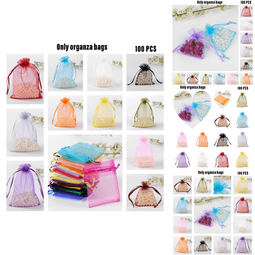Elegante Organzabeutel in 11 Größen, durchsichtig und stilvoll, Süßigkeitenverpackung für Hochzeitsgeschenke