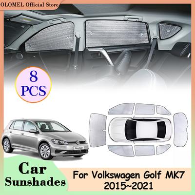 Volledige Dekking voor Volkswagen Golf 7 VW MK7 2015~2024 Auto Zonneschermen Achterruit Voorruit Afdekkingen Voorste Zonneklep Matten Accessoires