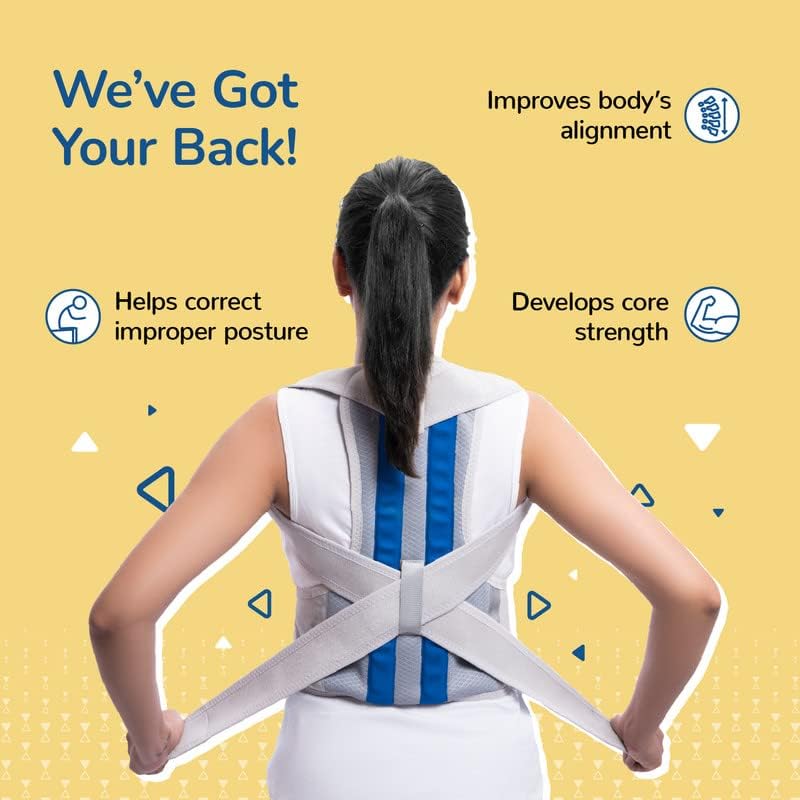 CARESMITH Align Posture Correcter Belt for Men & Women (Size 4) | 4 Sizes | X-Long Metal Bars for Posture Corrector| Back Pain Relief for Back Su