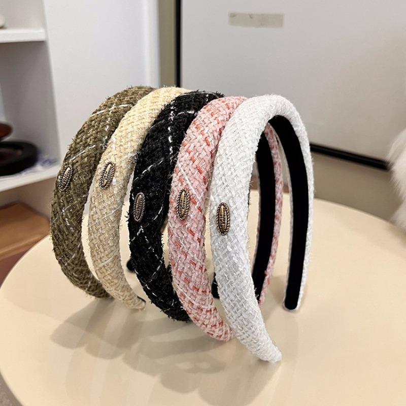 Retro tvídové obruče do vlasov Francúzsky štýl Sladká dámska móda Elegantné Protišmykové Romantické pokrývky hlavy Dievčenské párty doplnky