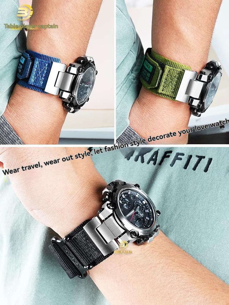 For Casio5672 MTG-B3000 Fashionable and personalized modification nylon canvas watch strap Wristband accessories Send tools