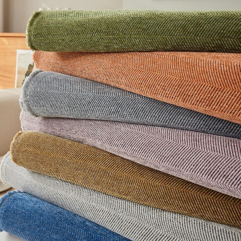 Chenille Sofa Covers Soft Washable Couch Covers for Sofa Furniture Protector Herringbone Pattern Sofa Cover with Tassel