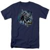 Justice League Of America Batman Collage Mens T Shirt Navy Officially Licensed