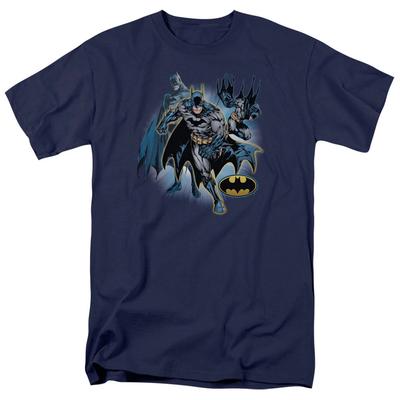 Justice League Of America Batman Collage Heren T-shirt Marineblauw