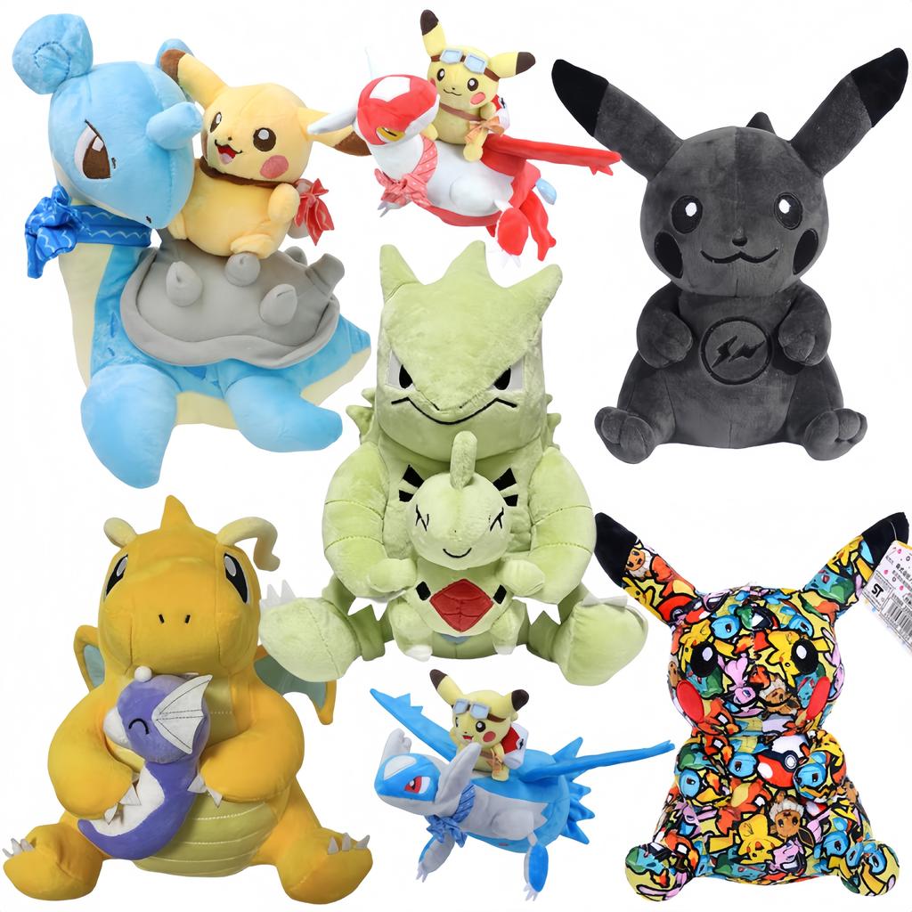 New Pokemon Dratini Evolution Dragonite Tyranitar Plush Toy Dragon Doll Pikachu Riding Lapras Latios Latias Plush Doll Gift