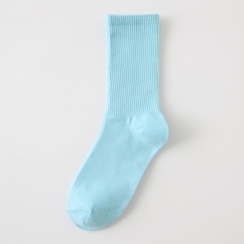 Female Spring and Autumn Thin Style Pure Color Candy Color Movement In The Tube Pile Socks