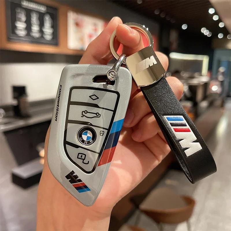 HEQW2 Car Key Case Cover For BMW 1 2 3 5 6 7 8 Series X1 X2 X3 X4 X5 X6 X7 Z4 3 4 Buttons Auto Remote Shell Protect Accessaries