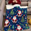 Christmas Santa Pattern Flannel Blanket Warm Soft Halloween Christmas Couch Warm Cozy Decorative Decor Gift for All Season