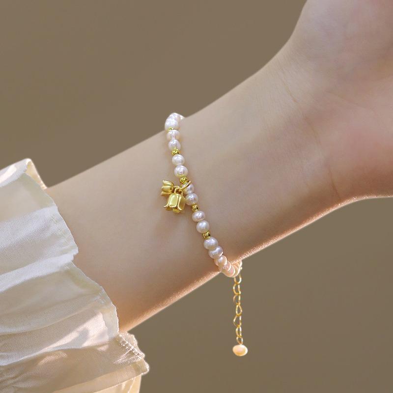 

Браслет с жемчугом «Ландыш», новый китайский браслет для женщин высокого класса, простые весенние и летние украшения для подруг.