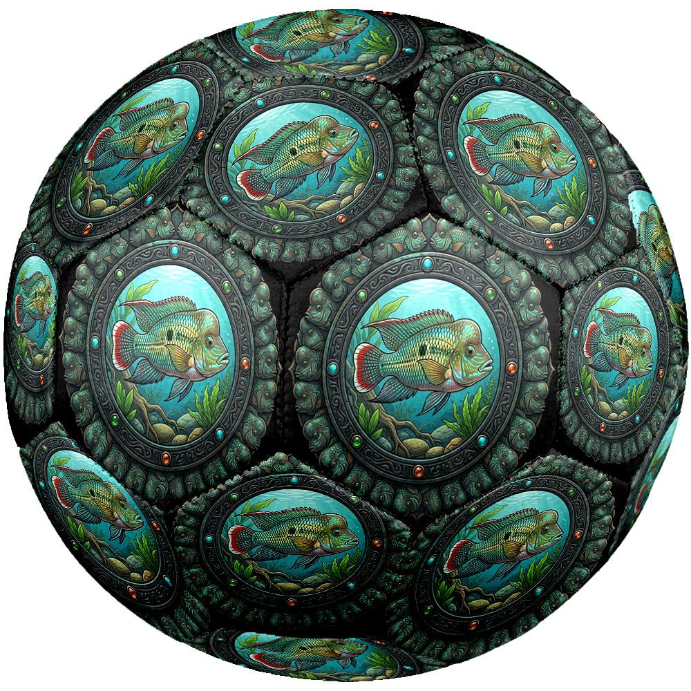 Underwater Portal Fish Round Football Size 5 Adult Ball Suitable for Training Matches and Outdoor Team.