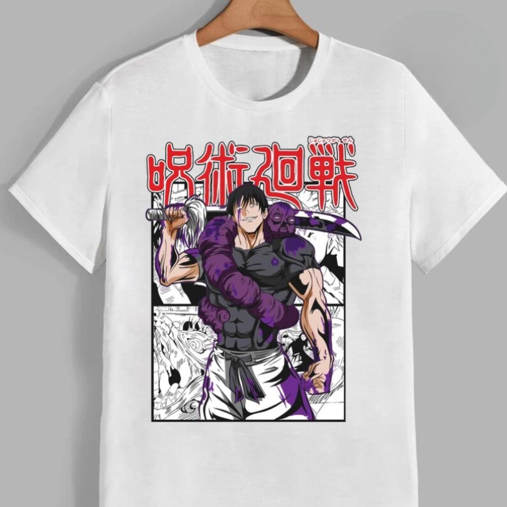 Jujutsu Kaisen Fushiguro Toji Unisex Pure Cotton Tshirt 2026 Summer Anime Print Round Neck Loose Family Short Sleeved Top