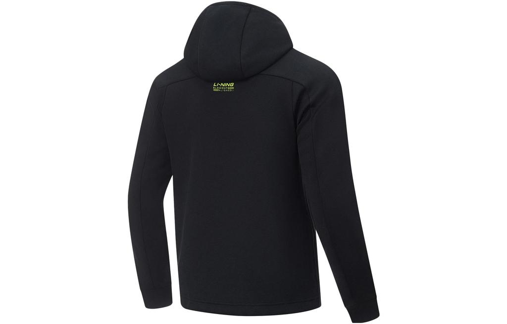 Li Ning Fitness Series Sweatshirts Men's Black Hooded Moderate Cardigan AWDT439-1