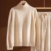 Women's High Neck Lambswool Base Layer: Warm, Thick Autumn/Winter Slimming Pullover Sweater