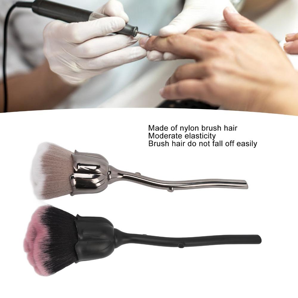 2pcs Fluffy Texture Fluffy Powder Brush Nail Art Dust Remover Brush Salon Manicure Work
