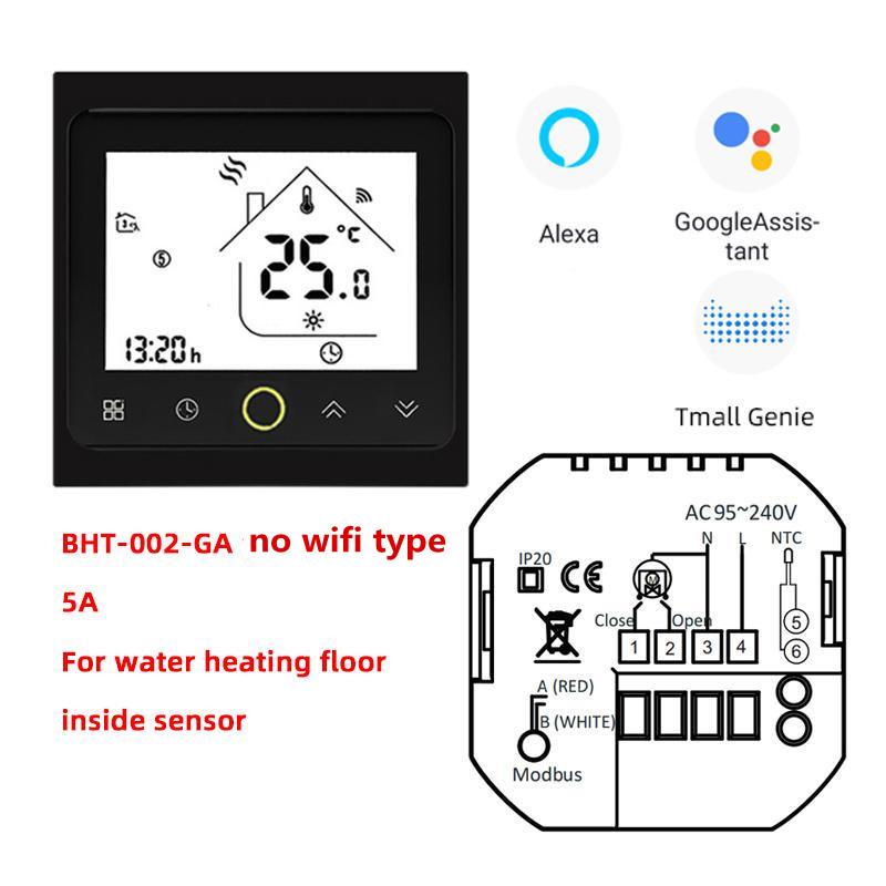 WIFI For Electric/Water/Gas Boiler Floor Heating Thermostat Smart Touch Screen LCD Display Temperature Controller with Alexa/Google Home