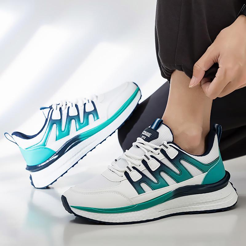 Autumn Couple Sports Shoes Color Matching Men's and Women's Fashion Running Shoes Thick-soled Breathable Casual Shoes
