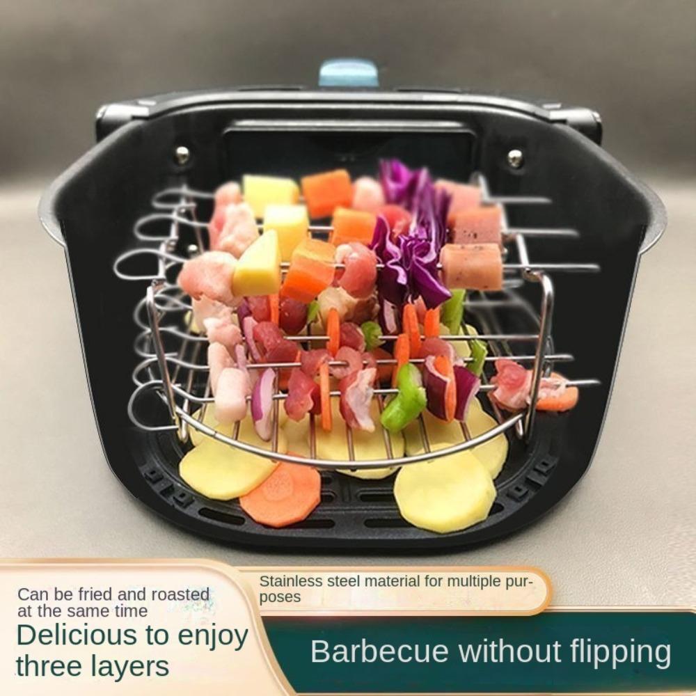 Cooking Rack Air Fryer Rack Three Layer Roast Meat Picks Outdoor Grill Set  Air Electric Fryer