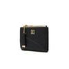 Black Leather Dd Logo 2 Zip Wallet