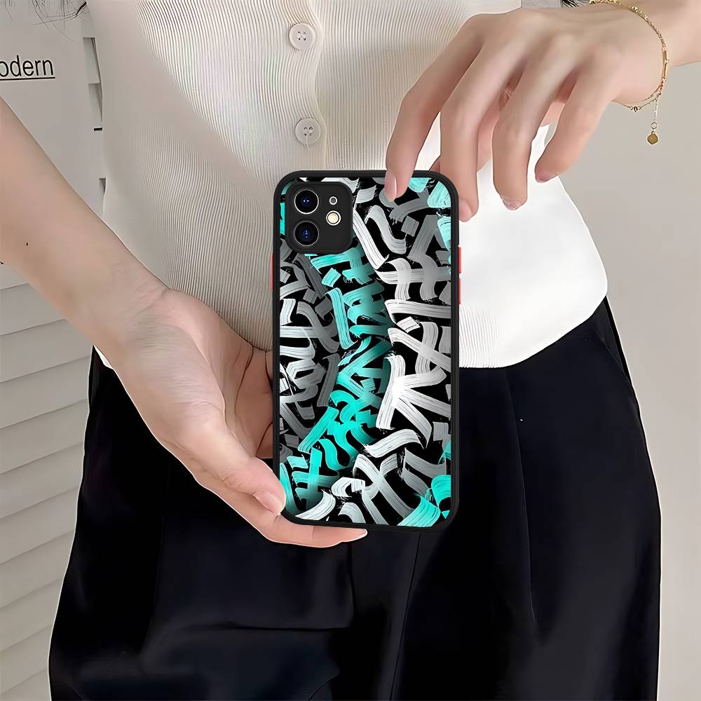 Pokras Totem Design Art Graffiti Matte Protective Case For IPhone 16 15 14 13 12 11 Pro Max X XS MAX Protection Case