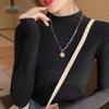 Women's Slim Fit Mock Neck Knitted Sweater