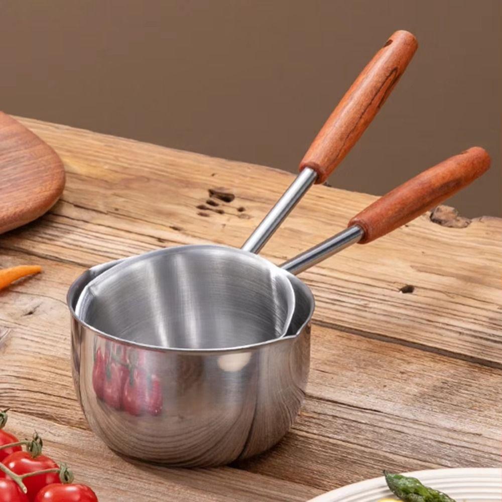 300ml/500ml Mini Butter Warmer Stainless Steel Oil Pouring Spoon Practical Mini Cooking Pot  Milk