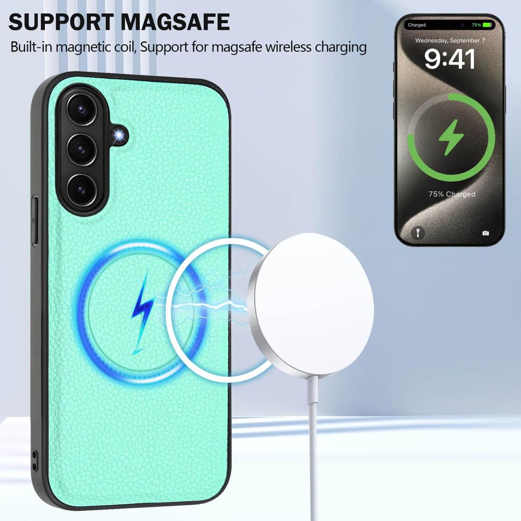 Leder-Kartensteckplatz, abnehmbare magnetische Stoßstangen-Telefonhülle für Samsung A06 A16 A15 A14 A55, Xiaomi 14T, Redmi 14C, Honor Moto, weiche Silikon-Ständerrückseite