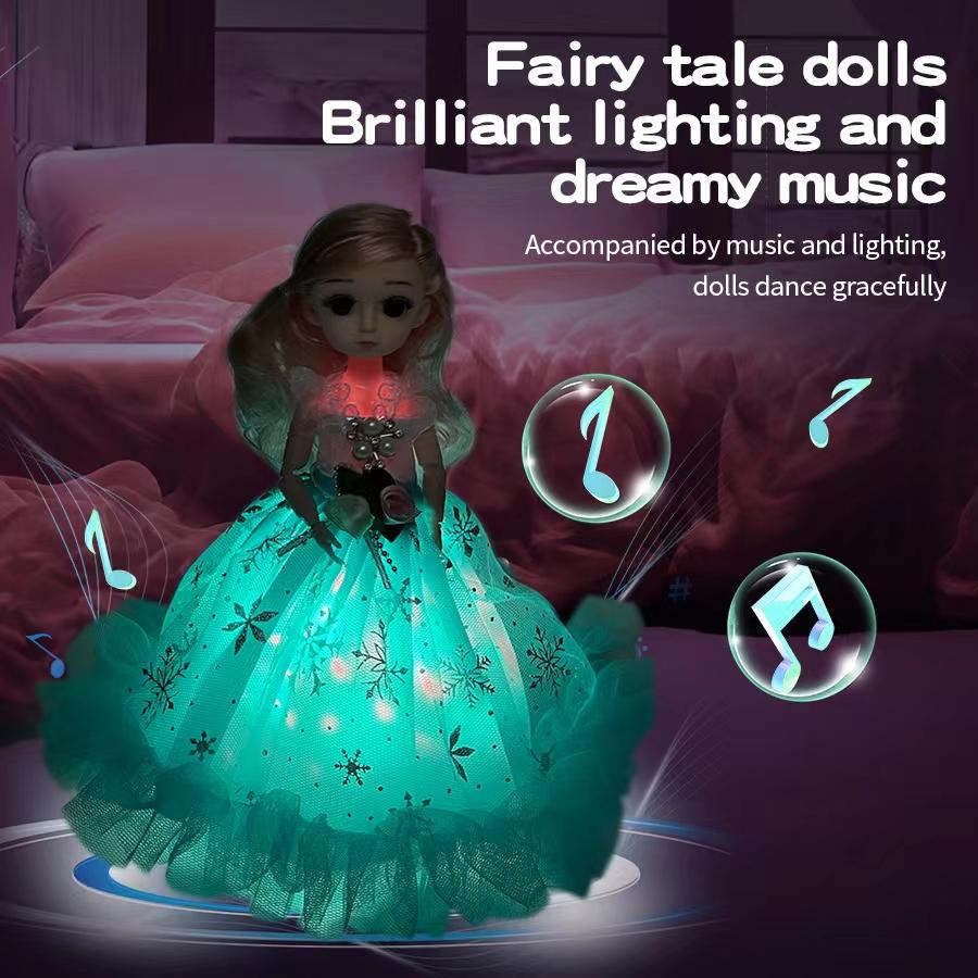 Electric  Dancing Angel Doll Fashion Wedding Dress Princess Music Singing With Led Light  For Girls And Kids Birthday Gift