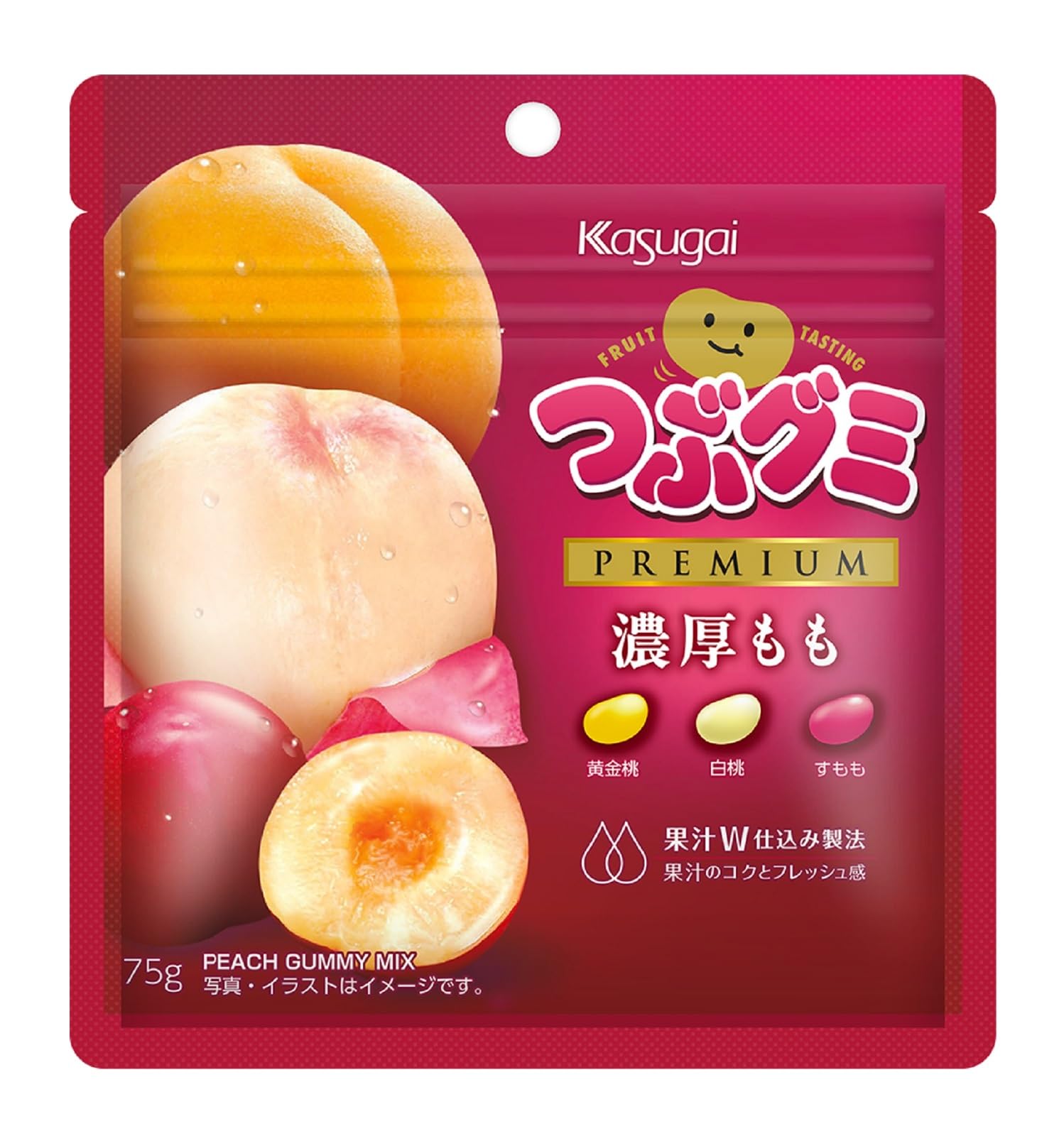 

Kasugai Seika Tsubu Gumi Premium Rich Peach 75g x 10 bags