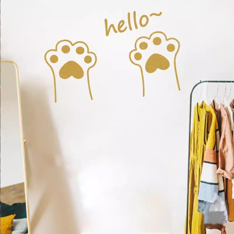 Cat Paw Pattern Wall Stickers for Living Room and Shop Windows