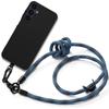 Soft Case - BOOLING - for Samsung Galaxy A25 5G - Black Silicone - Shockproof Protection - Removable Blue Lanyard