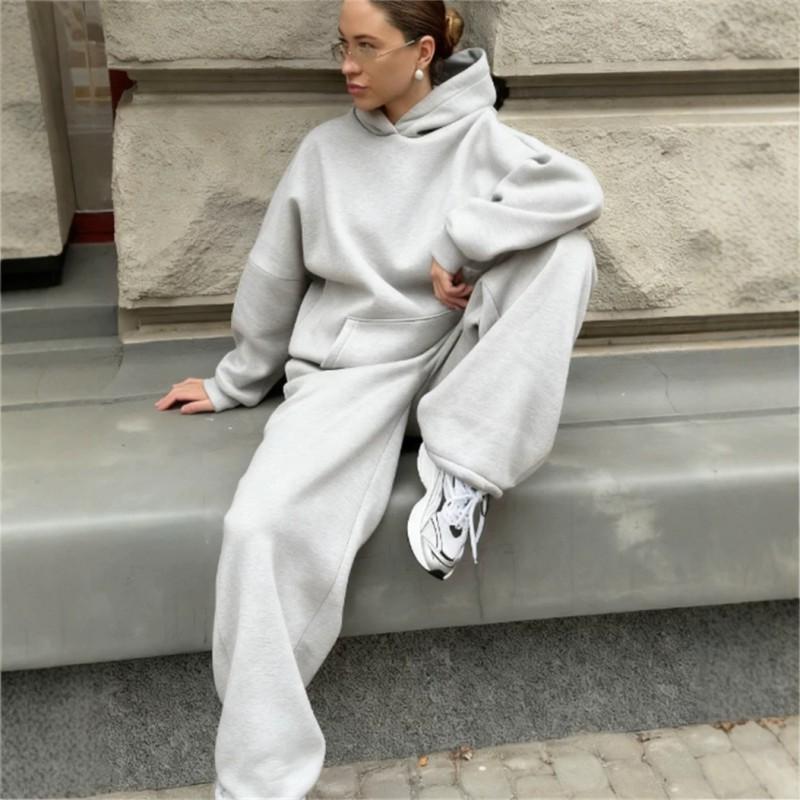 Womens 2026 Fall Hooded Sweatshirt Tracksuit 2 Piece Set Casual Sportswear