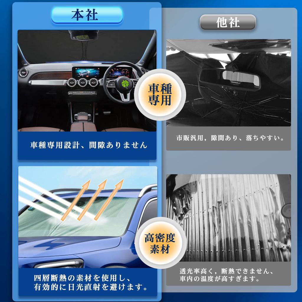 RUIYA Car Sunshade for Compact Sun Windshield Sunshade UV Windshield Sunshade Interior Storage Bag Included Mercedes-Benz GLB-Class X247, Storage,