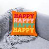 Joyful Happy Cushion Cover Premium Comfort Reversible Pillow Cove Two In One Design for Any Room  Car Interior