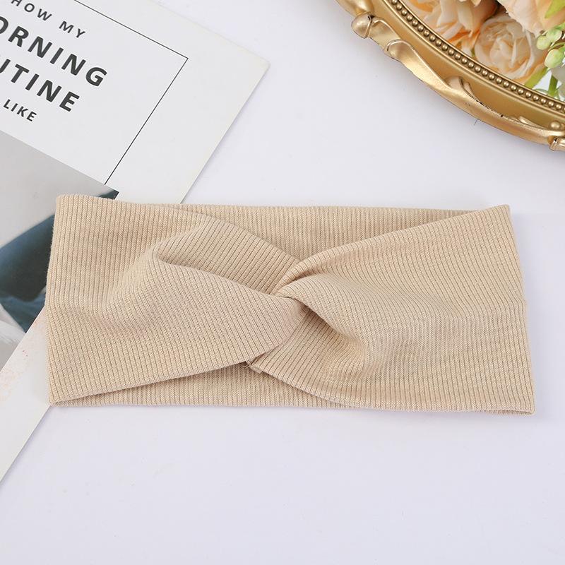 

Однотонная женская повязка на голову для девочек, скрученная эластичная резинка для волос, аксессуары для волос, детские повязки на голову бежевый