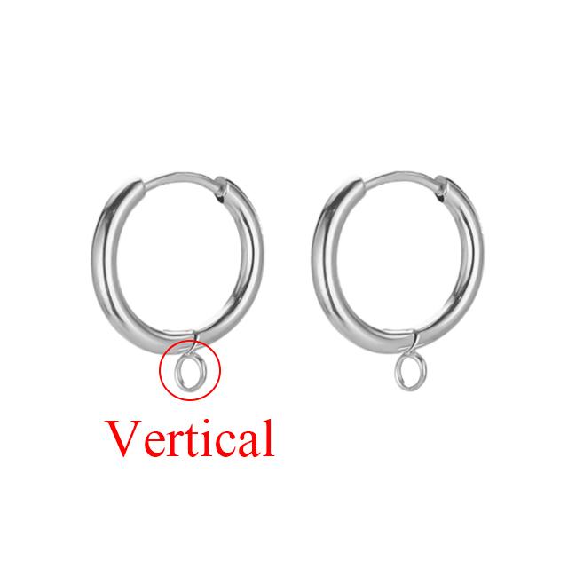 10pcs Stainless Steel Gold Color Plated Huggie Earrings Hooks with Loop Ear Post Jump Ring for DIY Jewelry Making Findings