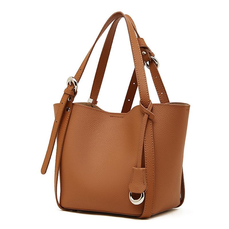 

Design Tc Cowhide Large Capacity Genuine Leather Fashion Handbag Deformable Commuter Vegetable Basket Bag Bucket Women S Bag mouth 32*bottom 20*15*21 золотисто-коричневый