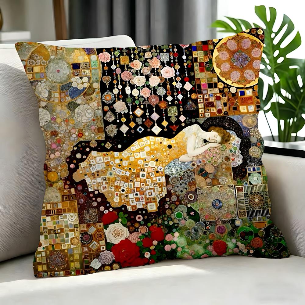 artist Gustav Klimt Cushion Cover Cushion Cover Set Pcs x x x Pillowcase Decorative Sofa Home Decor
