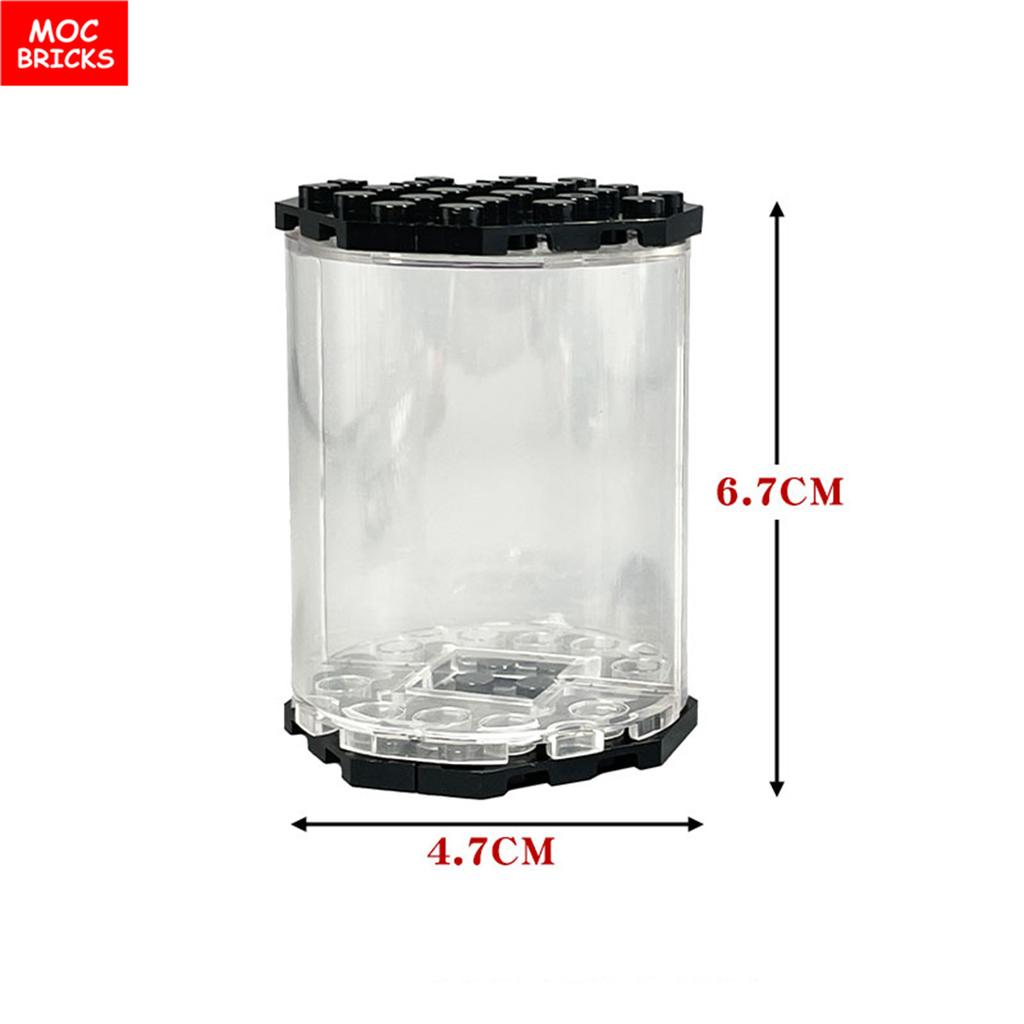 MOC Bricks Container Series Display Box Bucket Basin Pot Pack Basket Attachments Assembled Constructing Blocks Playthings Children Gift