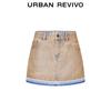 UR 2025 Women's Retro Washed Denim Mini Skirt