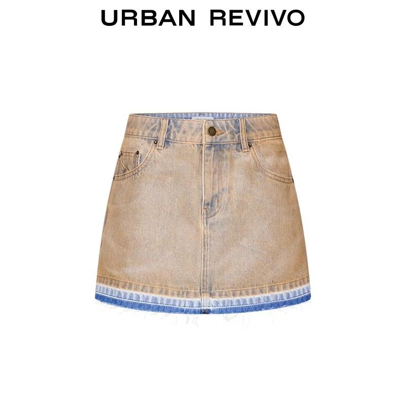 UR 2025 Women's Retro Washed Denim Mini Skirt