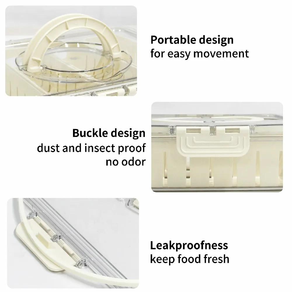 

Divided Serving Tray Fresh-keeping Box with Lid&Handle, 4 Compartments Snacks Box, Snack Fruit Tray, Veggie Tray, Portable Snack none