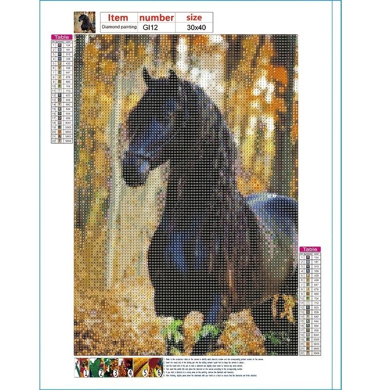 5D Diy Diamond Painting Cartoon Animals Horse Cross Stitch Set Full Diamond Embroidery Mosaic Art Picture of Rhinestones Decor Gift