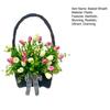 Spring Summer Tulip Basket Wreath for Front Door Artificial Floral Door Hanging Wreath with Woven Basket for Farmhouse Home Wall Door