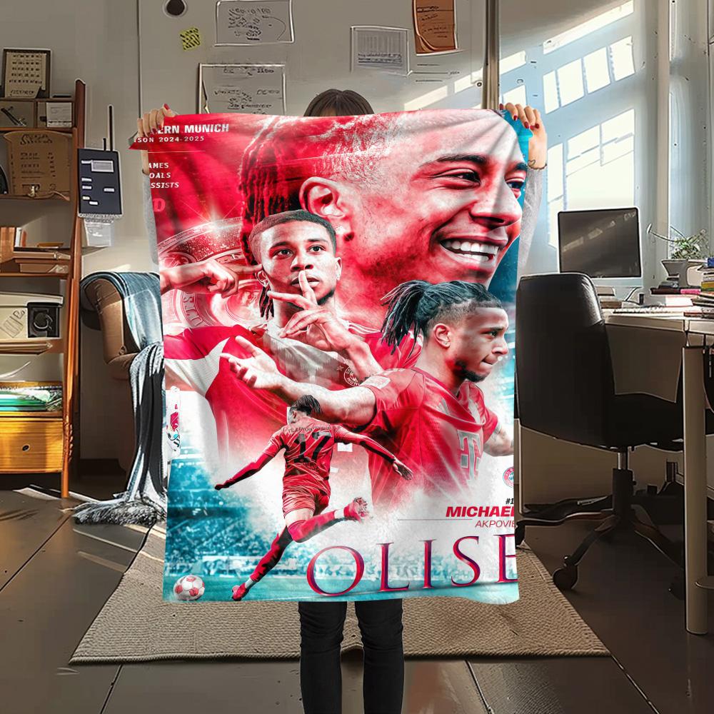 

FC Bayern Print FlAannel Blanket, High quality Comfortable for All Seasons, Home Decor, Warmth and Comfort 80cm x 120cm