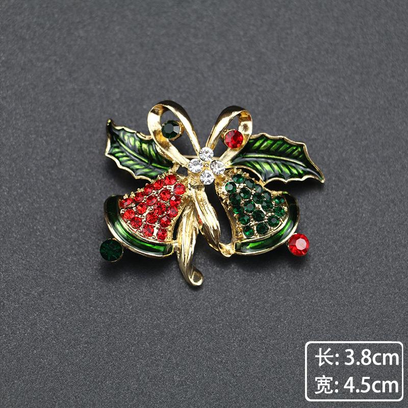 Christmas Brooch High-End Dripping Snowflake Bell Alloy Brooch Pin Accessories Christmas Brooch