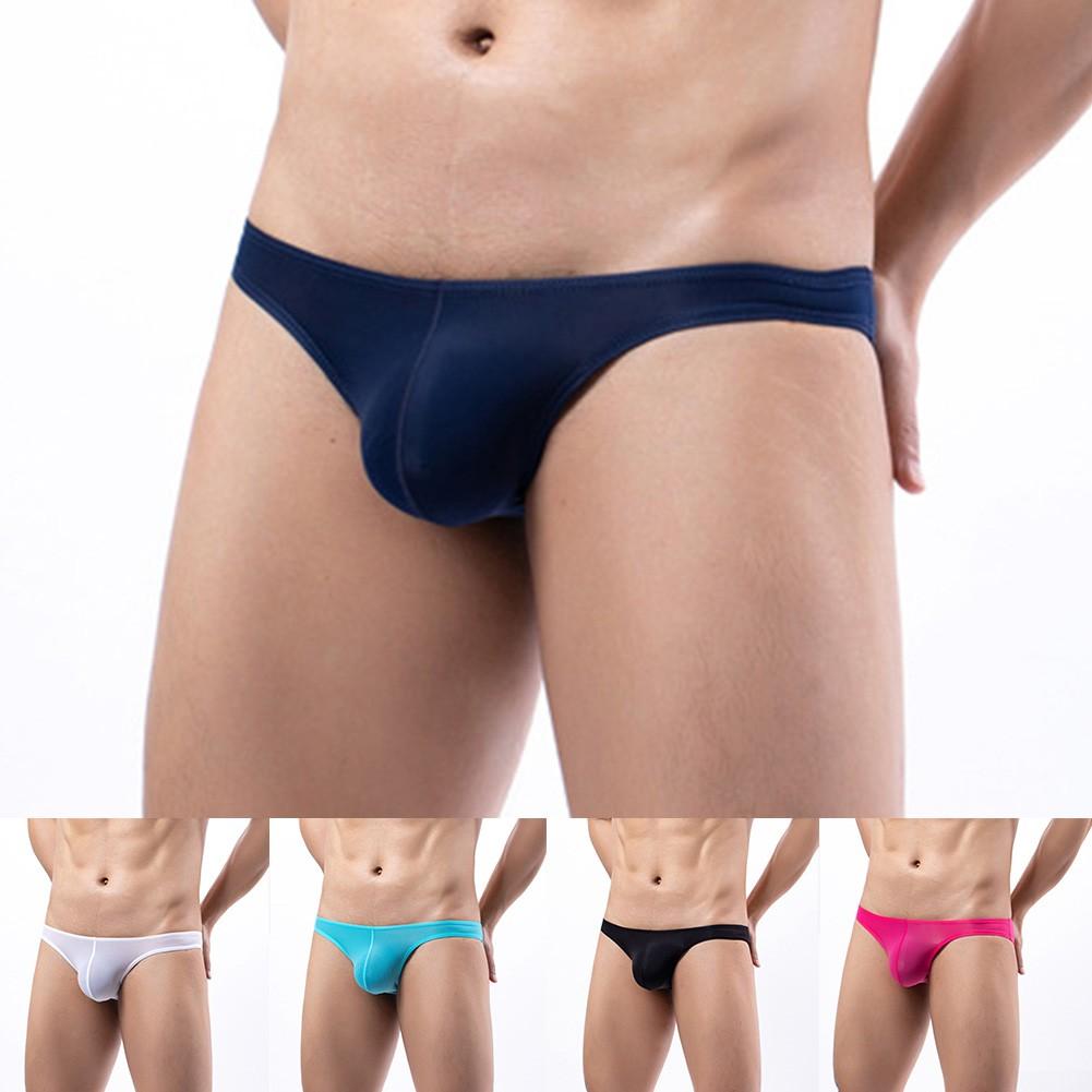 Thin Men Underwear Underpants White/Black/Rose Red/Sapphire