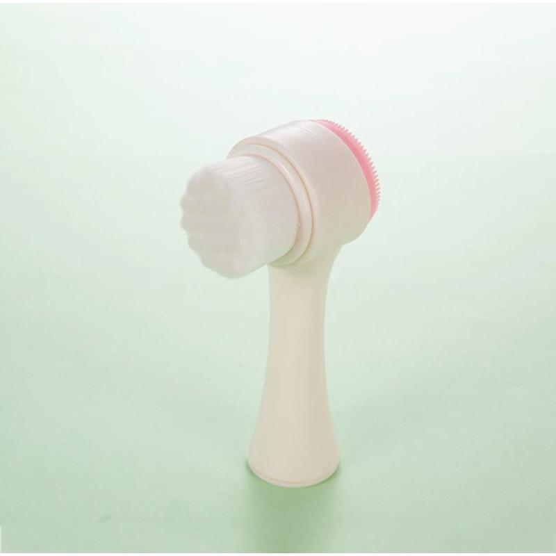 

Силиконовая щетка для умывания лица, ручная щетка для умывания лица для удаления черных точек, массажная щетка, волшебный инструмент, щетка для очищения с мягкой щетиной розовый/белый