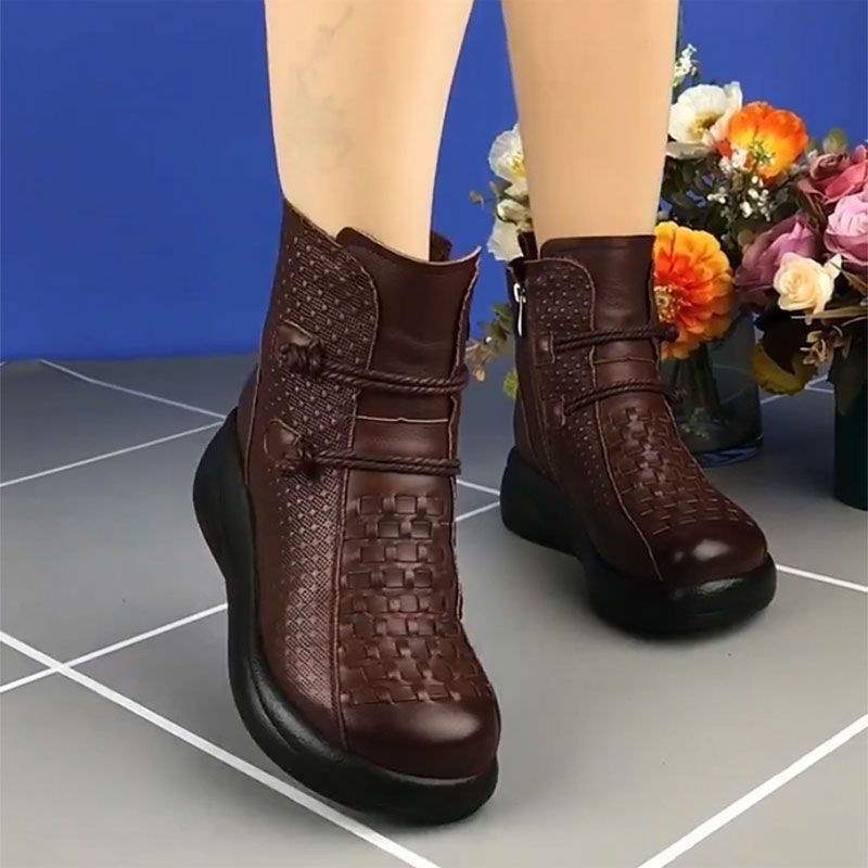 2025 Autumn and Winter New Cotton Boots Martin Boots Muffin Platform Short Boots Fur Integrated Snow Boots Wool Women's Boots